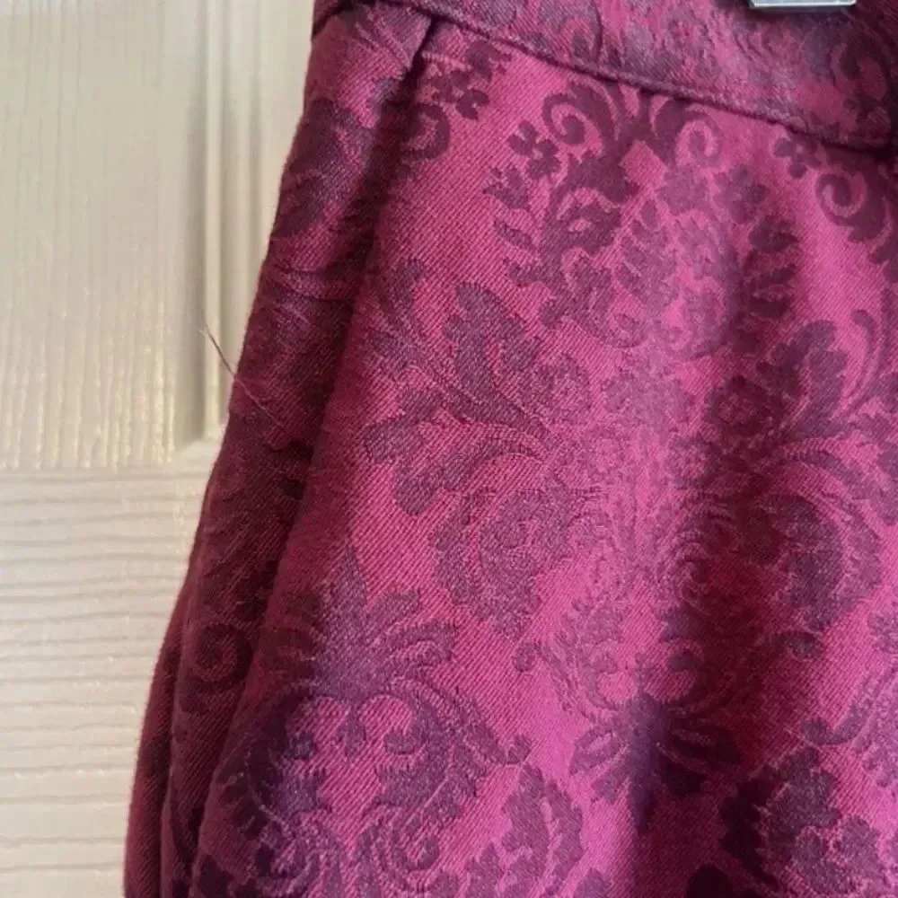 Michael Kors Women’s Pants Size 14 Red with Darker Baroque Pattern NWOT
